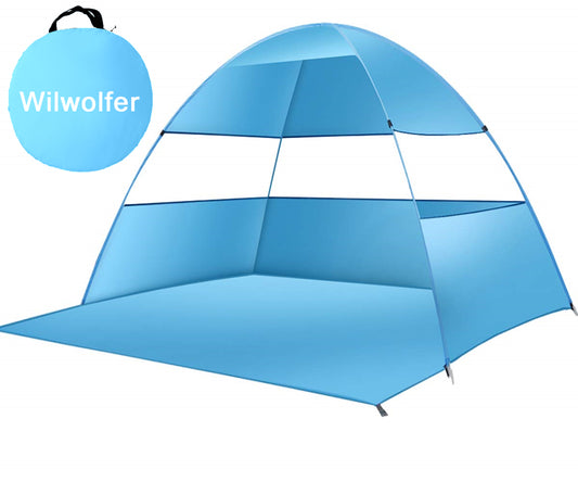 Wilwolfer Pop Up Beach Tent for 3 or 4 Person (Blue)