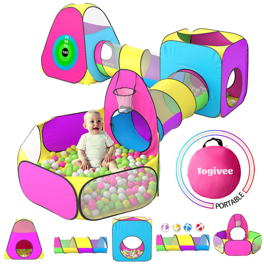 Togivee 5pc Kids Play Tent for Toddler with 1 Baby Ball Pit