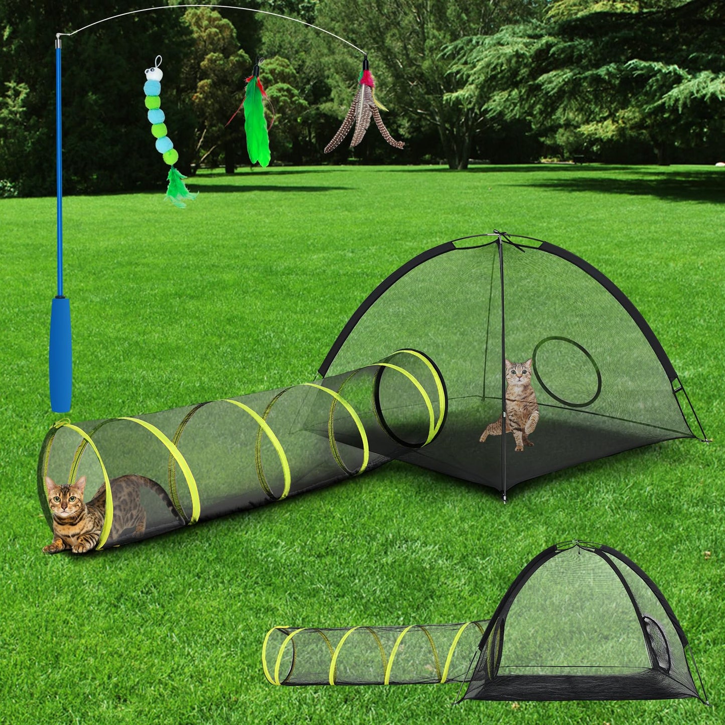 Hoohtoot 2PC Cat House Tent and Tunnel