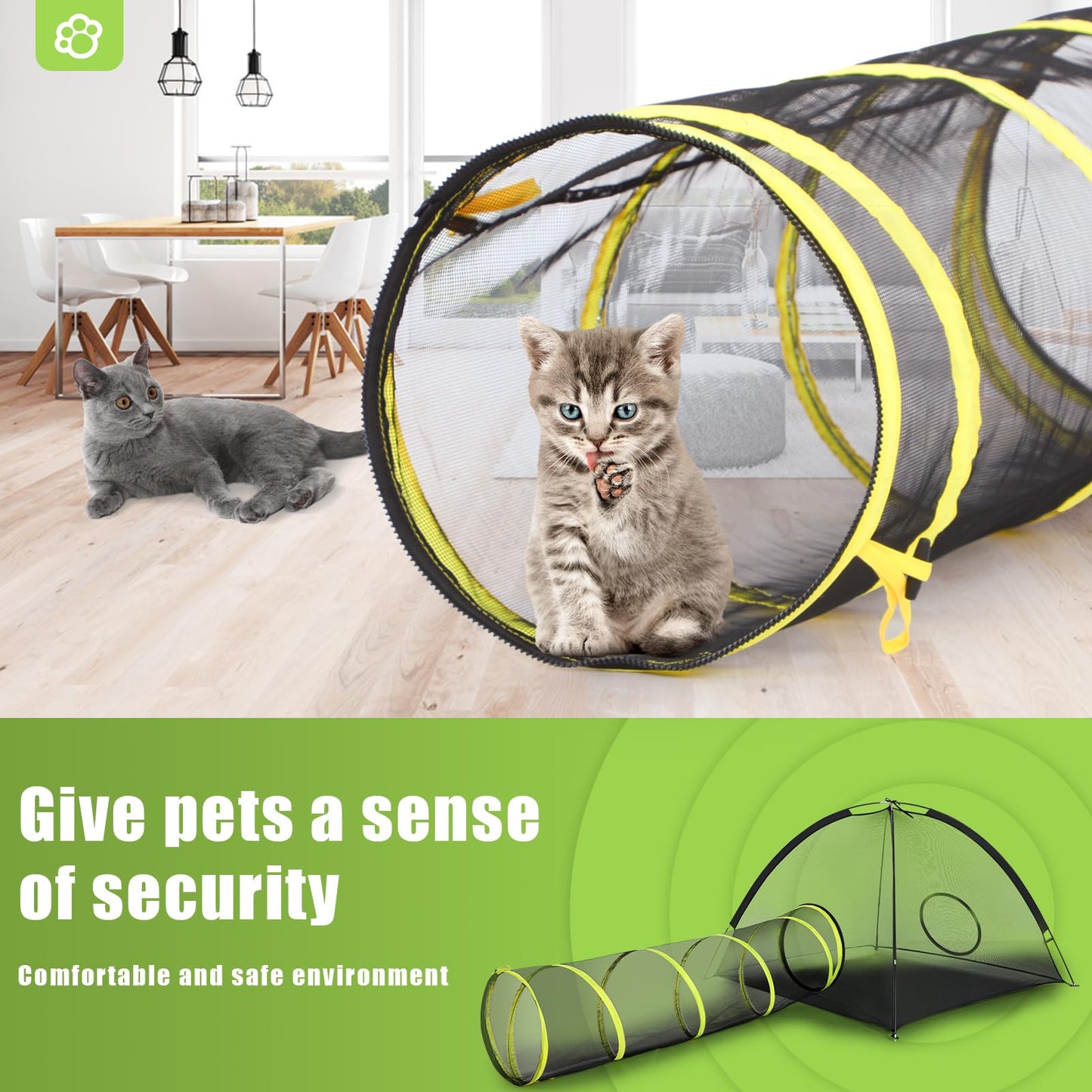 Hoohtoot 2PC Cat House Tent and Tunnel