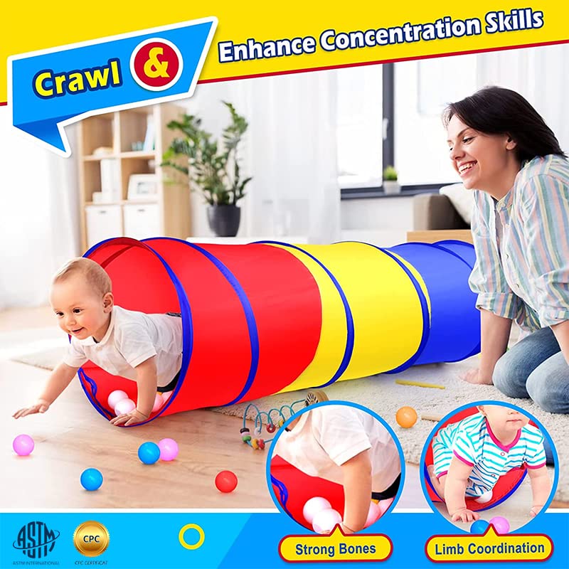 GeerWest Colorful Pop Up Kids Play Tunnel