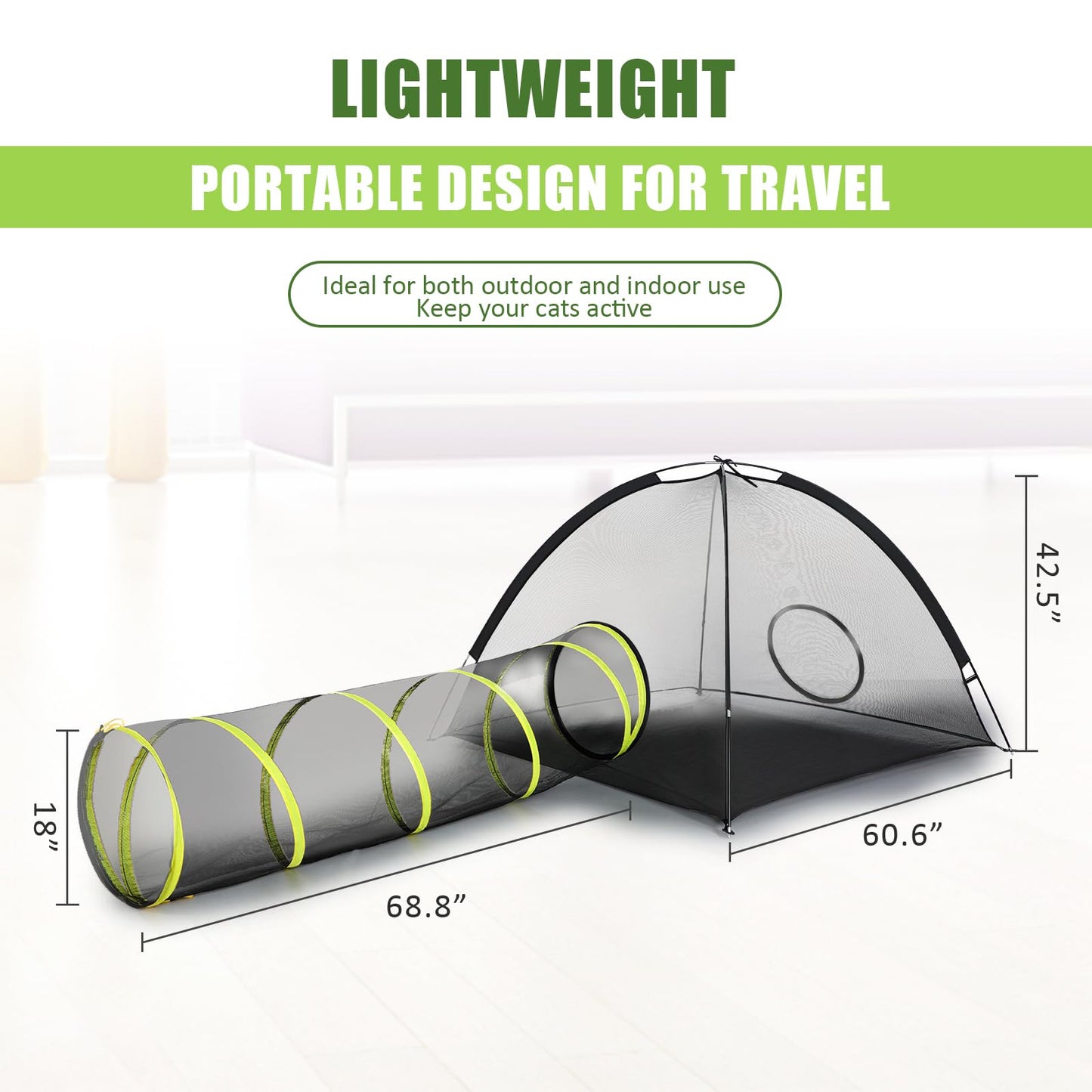 Hoohtoot 2PC Cat House Tent and Tunnel